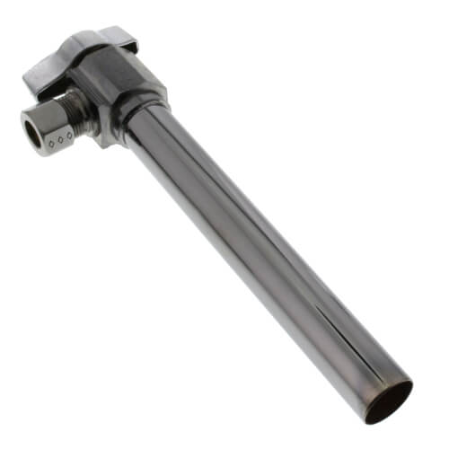 Main product image of 1/2" Nominal Sweat x 3/8" OD Compression 1/4-Turn Angle Ball Stop Valve wih 5" Extension Tube, Lead Free (Chrome)
