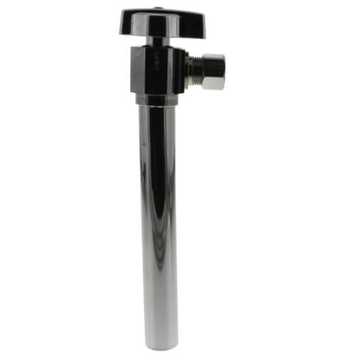 Main product image of 1/2" Nominal Sweat x 3/8" OD Compression 1/4-Turn Angle Ball Stop Valve wih 5" Extension Tube, Lead Free (Chrome)
