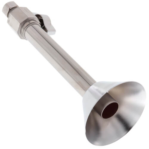 Main product image of 1/2" Nom. Sweat x 3/8" OD Comp. 1/4-Turn Straight Ball Stop Valve w/ Escutcheon, Lead Free (Chrome)