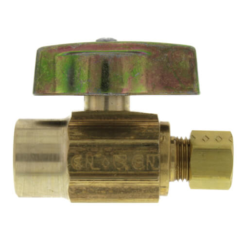 Main product image of 1/2" Nominal Sweat x 1/4" OD Compression 1/4-Turn Straight Ball Stop Valve, Lead Free (Rough Brass)