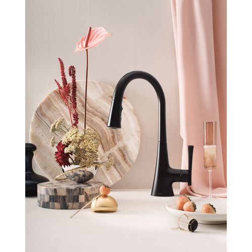 Main product image of Kurv 1 Handle Pulldown Kitchen Faucet, 1.5 GPM, 9126EVBL (Matte Black)