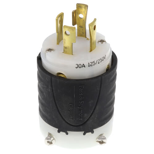 Main product image of Turnlok Industrial Grade Plug, 30A, NEMA L14-30P - Black/White (125V)