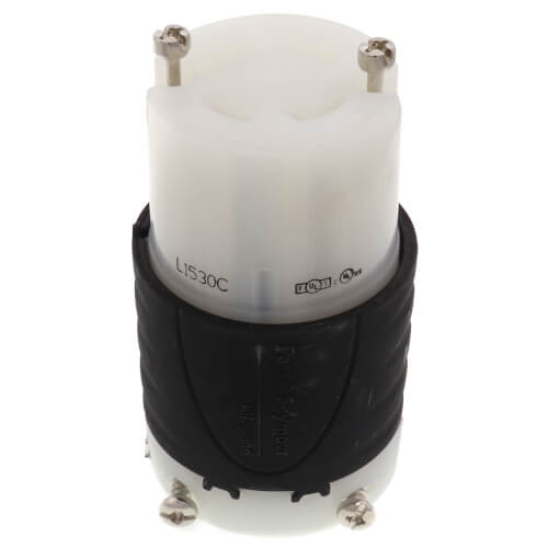Main product image of Turnlok Industrial Grade Connector, 30A, NEMA L15-30R - Black/White (250V)
