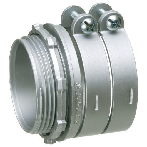 Main product image of 3-1/2" Zinc BX-Flex Squeeze Connector with Round End Stop