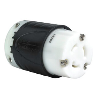 Main product image of Turnlok Industrial Grade Connector, 20A, NEMA L5-20R - Black/White (125V)