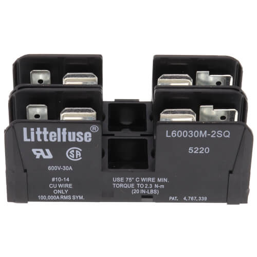 Main product image of 30 Amp Bolt-In Midget Fuse Block, 2 Poles (600V)