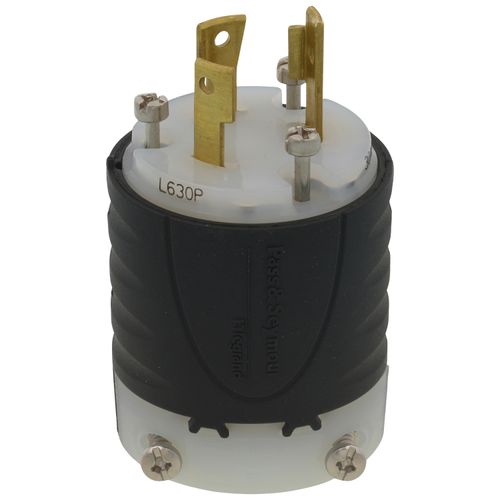 Main product image of Turnlok Industrial Grade Plug, 30A, NEMA L6-30P - Black/White (250V)