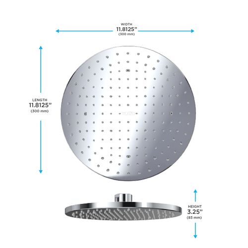 Main product image of TBW07003U1#CP G Series 2.5 GPM Single Spray 12" Round Showerhead w/ Comfort Wave (Polished Chrome)