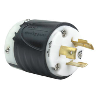 Main product image of Turnlok Industrial Grade Plug, 20A, NEMA L7-20P - Black/White (277V)