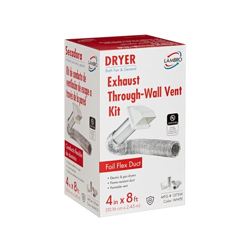Main product image of 4" x 8 Ft. Flexible Laminated Transition Duct Hood Vent Kit (White)