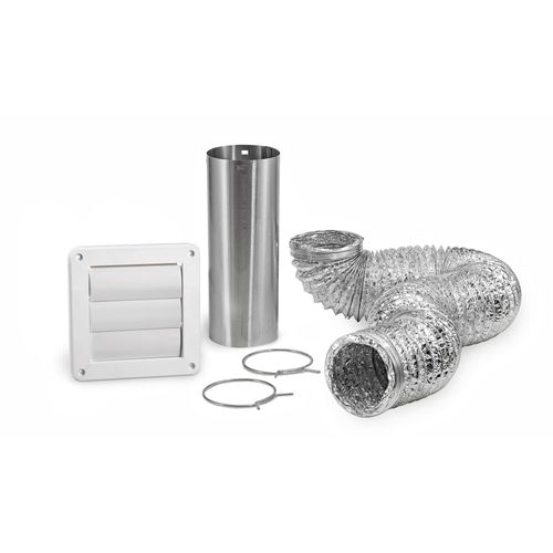 Main product image of 4" x 8 Ft. Flexible Foil Dryer Exhaust Transition Duct Louvered Vent Kit (White)