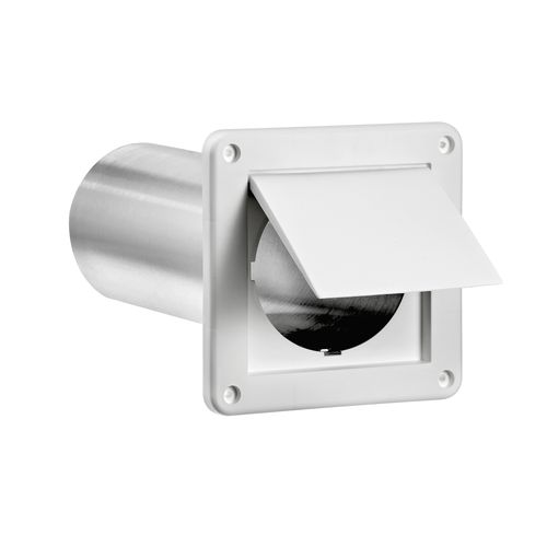 Main product image of 4" White Plastic Single Flap Vent (11" Tail Pipe)