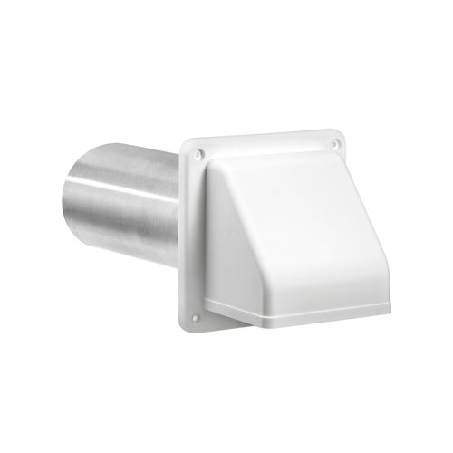 Main product image of 3" White Plastic Preferred Hood Wall Vent w/ Tail Pipe