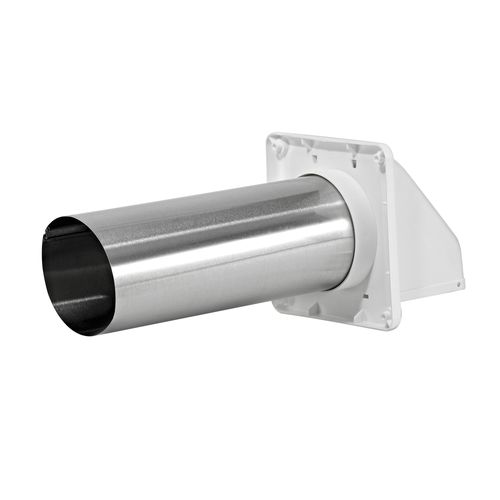 Main product image of 3" White Plastic Preferred Hood Wall Vent w/ Tail Pipe