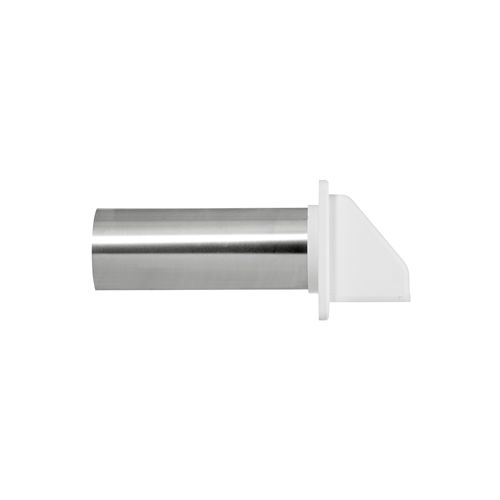 Main product image of 4" White Plastic Wall Exhaust Hood Dryer Vent with Damper, Screen and 11" Pipe