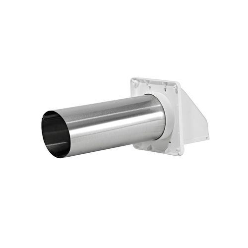 Main product image of 4" White Plastic Wall Exhaust Hood Dryer Vent with Damper, Screen and 11" Pipe