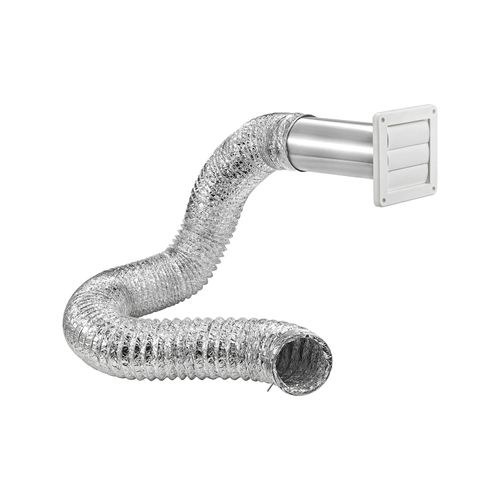 Main product image of 4" x 5 Ft. Flexible Foil Bath Fan Exhaust Through-Wall Louvered Vent Kit (White)
