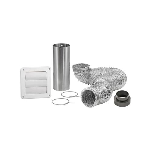 Main product image of 4" x 5 Ft. Flexible Foil Bath Fan Exhaust Through-Wall Louvered Vent Kit (White)