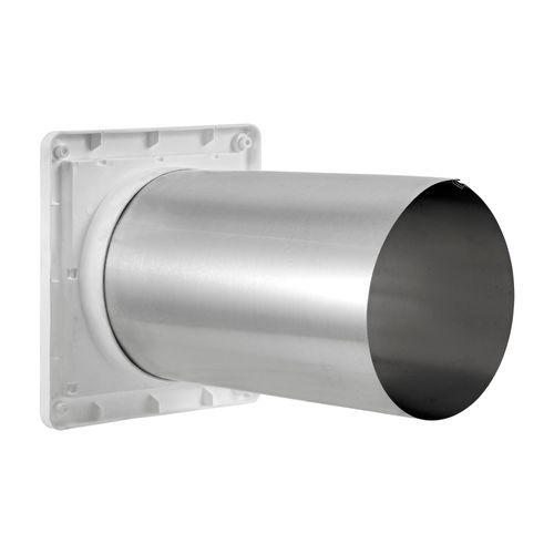 Main product image of 6" White Plastic Louvered Air Intake Vent w/ Tail Pipe