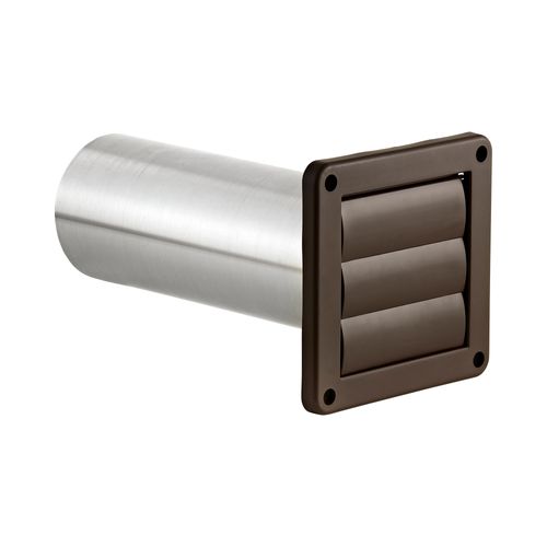 Main product image of 4" Brown Plastic Wall Exhaust Louvered Vent, 11" Pipe