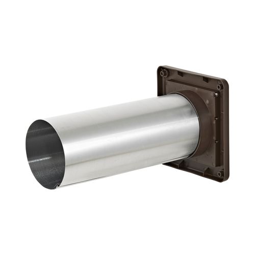 Main product image of 4" Brown Plastic Wall Exhaust Louvered Vent, 11" Pipe