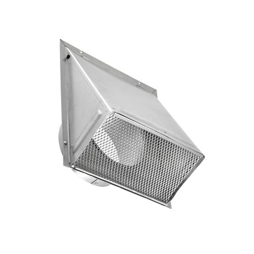 Main product image of 8" Aluminum Wall Exhaust Hood Vent w/ Spring Damper & Screen, 2" Pipe (22 Gauge)