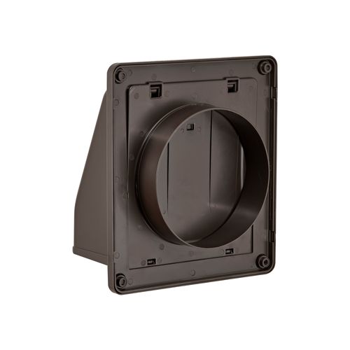 Main product image of 6" Brown Plastic Wall Exhaust/Intake Vent w/ Hinged Screen and Removable Damper