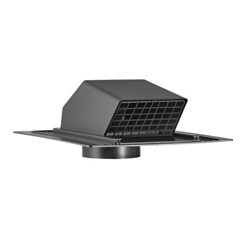 Main product image of 4" Black ABS Plastic Roof Exhaust Vent w/ Damper & Removable Screen