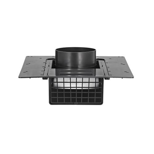 Main product image of 4" Black ABS Plastic Roof Exhaust Vent w/ Damper & Removable Screen