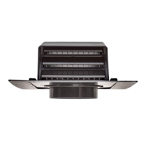 Main product image of 6" Black ABS Plastic Roof Exhaust Vent w/ Damper & Screen
