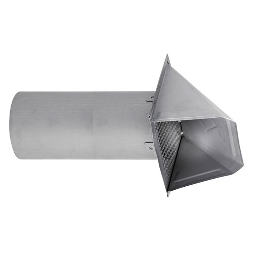 Main product image of 4" Paint-Grade Steel Galvanized Fresh Air Intake Vent without Damper, 11" Pipe (26 Gauge)