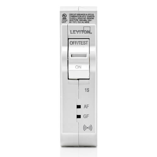 Main product image of 15A 1-Pole Smart AFCI/GFCI Hydraulic Magnetic Branch Circuit Breaker (120V)