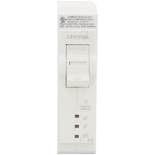 Main product image of 20A 1-Pole 2nd Gen Smart AFCI/GFCI Branch Circuit Breaker w/ Remote Control (120V)