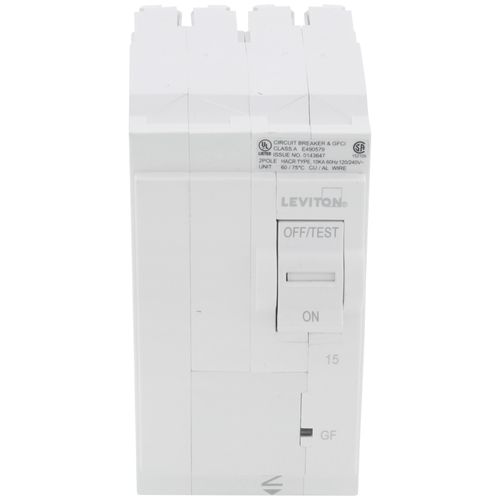 Main product image of 15A 2-Pole GFCI Thermal Magnetic Branch Circuit Breaker (120/240V & 120/208V)