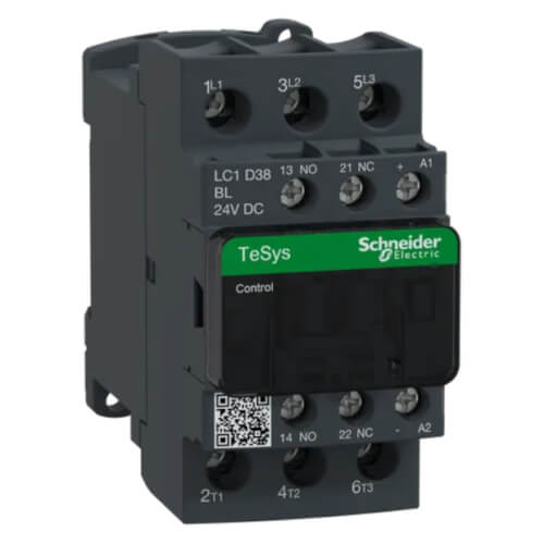 Main product image of TeSys D Non-Reversing Normally Open Contactor w/ Low Consumption Coil, 3P, 38A (24V)