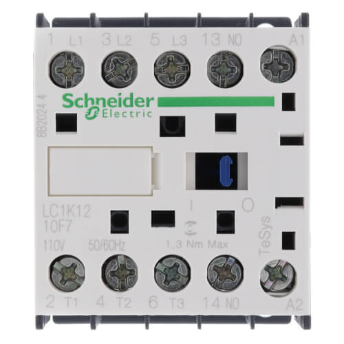 Main product image of TeSys K Mini IEC Non-Reversing Contactor (12A Inductive/20A Resistive, 110V Coil, 3P)