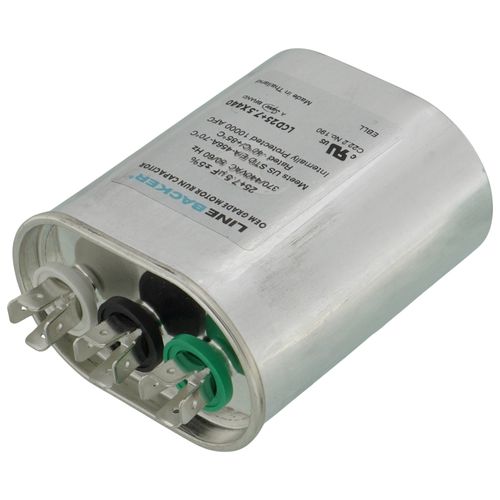 Main product image of 25/7.5 MFD Oval Linebacker Dual Run Capacitor (440V/370V), LCD25+7.5X440