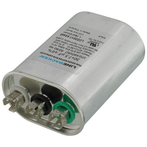 Main product image of 30/7.5 MFD Oval Linebacker Dual Run Capacitor (440V/370V), LCD30+7.5X440