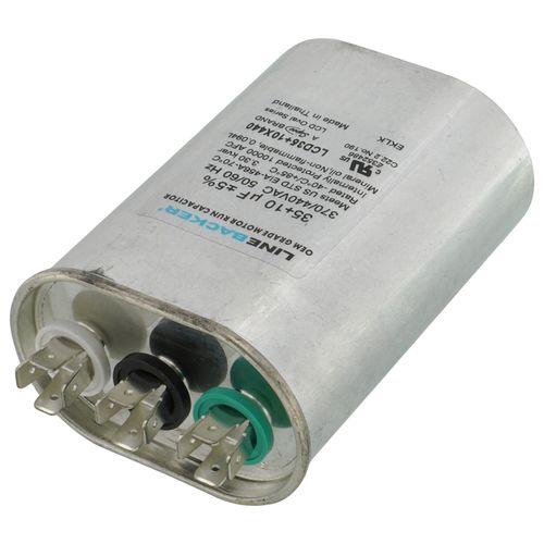 Main product image of 35/10 MFD Oval Linebacker Dual Run Capacitor (440V/370V), LCD35+10X440
