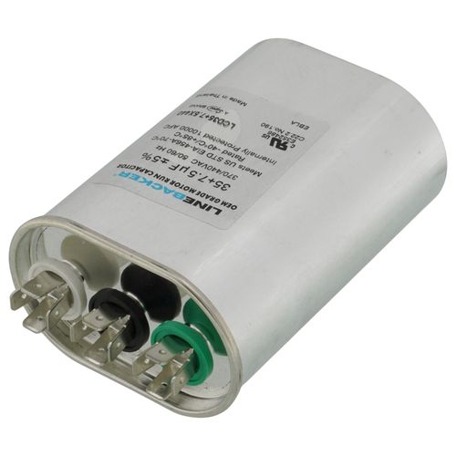 Main product image of 35/7.5 MFD Oval Linebacker Dual Run Capacitor (440V/370V), LCD35+7.5X440