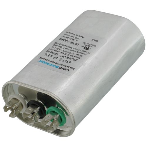 Main product image of 45/7.5 MFD Oval Linebacker Dual Run Capacitor (440V/370V), LCD45+7.5X440