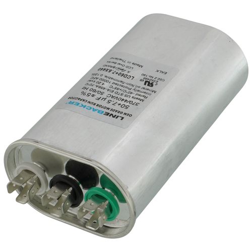 Main product image of 50/7.5 MFD Oval Linebacker Dual Run Capacitor (440V/370V), LCD50+7.5X440
