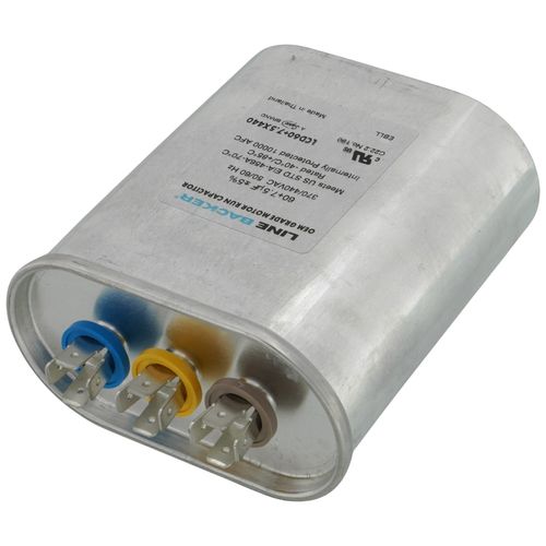 Main product image of 60/7.5 MFD Oval Linebacker Dual Run Capacitor (440V/370V), LCD60+7.5X440