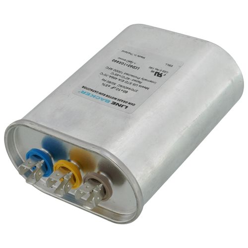 Main product image of 65/10 MFD Oval Linebacker Dual Run Capacitor (440V/370V), LCD65+10X440