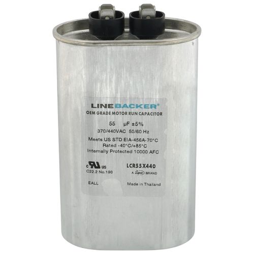 Main product image of 55 MFD Oval Linebacker Run Capacitor (440V/370V), LCR55X440