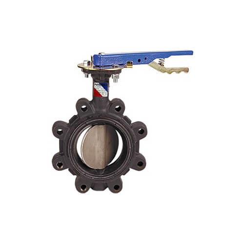 Main product image of 6" Lug Ductile Iron Butterfly Valve, Buna-N, Lever Handle (200 PSI)
