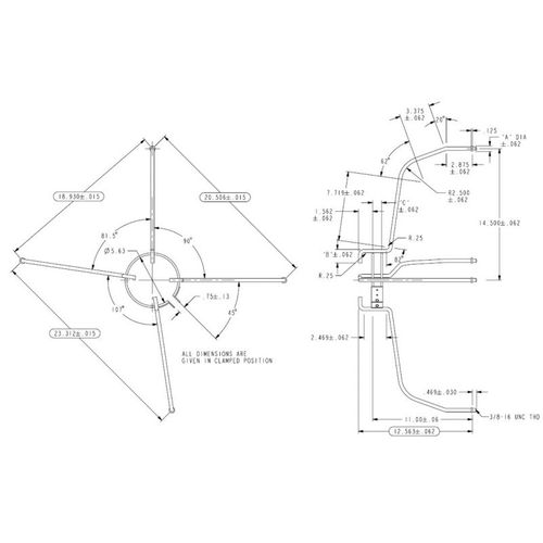Main product image of 18M2201, 4-Leg Motor Mount, 48 Frame, 29" Bolt Circle, 18M22