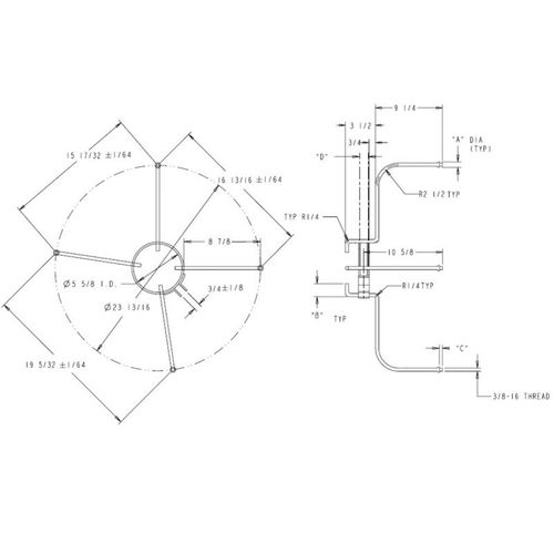 Main product image of 24L5601, 4-Leg Motor Mount, 48 Frame, 23-13/16" Bolt Circle, 24L56
