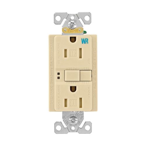 Main product image of 79J9801, Commercial Grade Gfci Duplex Receptacle, 5-15R, 15 Amp, Ivory, Tamper And Weather Resistant, 79J98