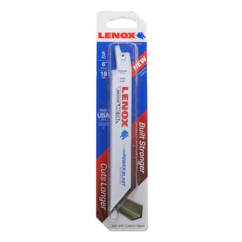 Main product image of Lenox 20566618R Metal Cutting Reciprocating Saw Blades, 5 Pack, Y7802